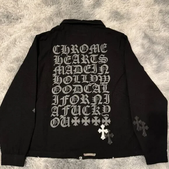 Chrome Hearts Black Cross Patchwork Jean Jacket Men’s Large - Picture 2 of 4
